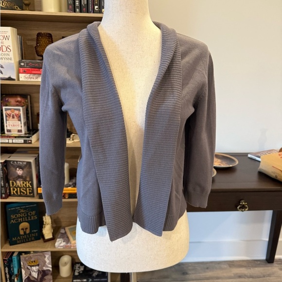 89th & Madison Gray Open Front Cardigan Sweater - Picture 2 of 4